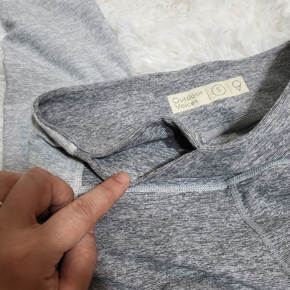 NWOT OUTDOOR VOICES Size Small Leggings 7/8 Heather Gray Warm Up Colorblock - Picture 8 of 13